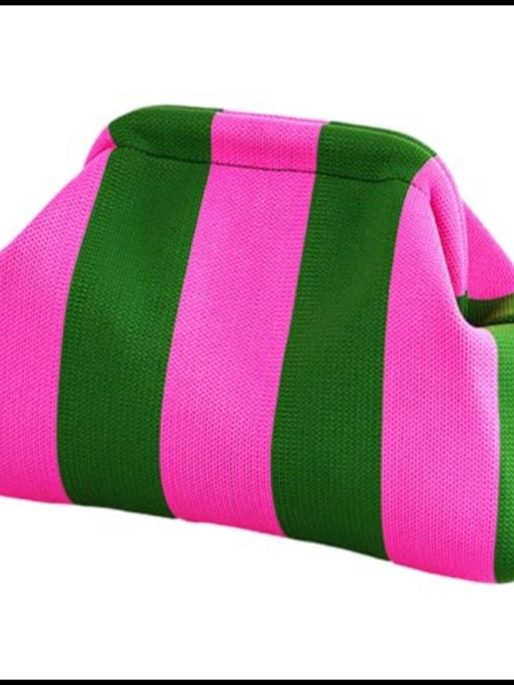 Woven Clutch Crochet Ruched Kiss Lock Evening Handbag